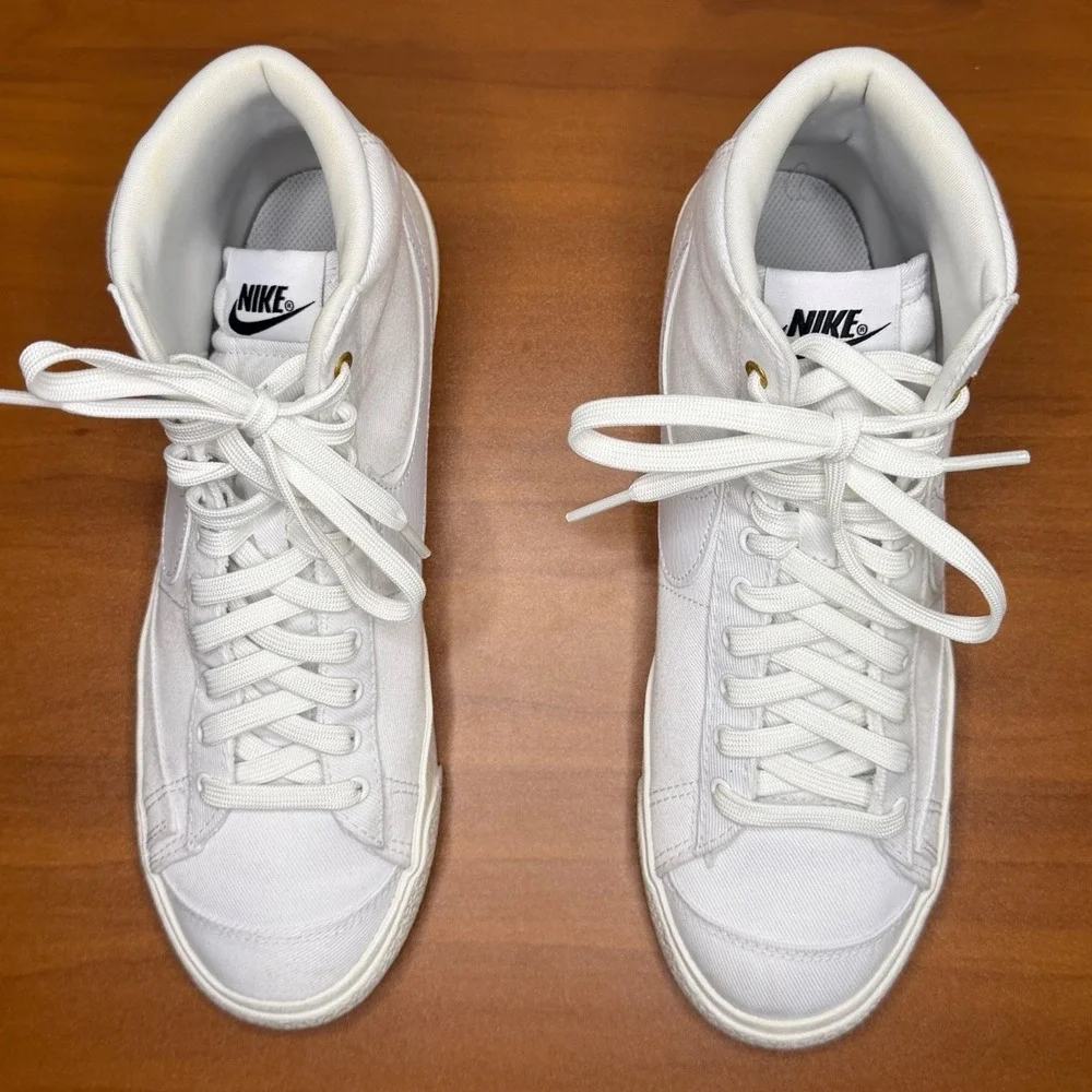 Nike Blazer Mid 77 Canvas White High Top Sneakers DX5550-100 Mens 9.5